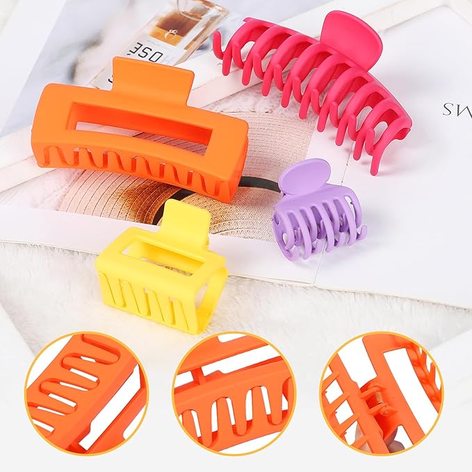 Hair Claws 16 Pcs Hair Clips for Women Thin Thick Curly Hair Large and Small Matte Banana Clips Strong Hold Nonslip