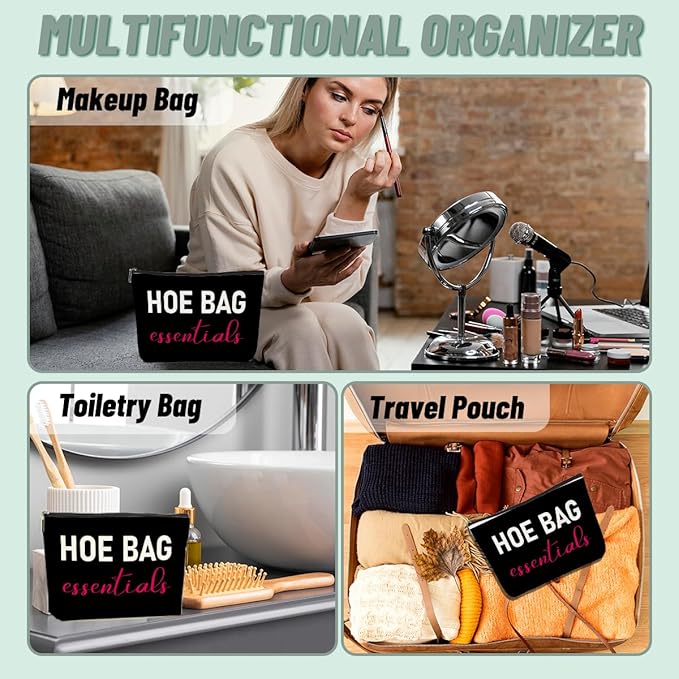 Funny Gifts for Women Friends Hostess Gift Ideas Cool Gifts for Women Girls Ideas Gag Gift Girls Weekend Overnight Fun Makeup Travel Toiletry Bag Large Capacity Canvas Makeup Zipper Pouch Cosmetic Bag