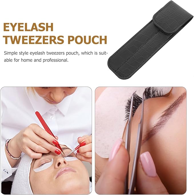 FRCOLOR lash cluster nail art tools leather travel nail tools for tweezer case magnetic tweezer case for eyelash extensions eyelash magnetic