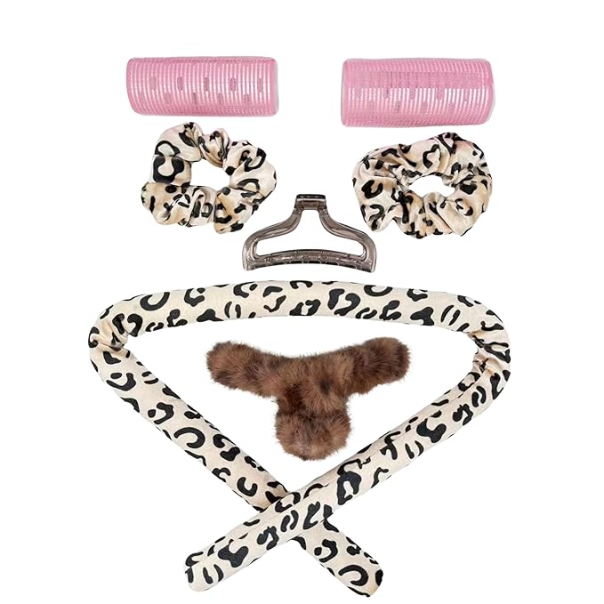 Heatless Curling Rod Set, No Heat Overnight Hair Curler with 2 Bangs Rollers, Velvet Curling Rod & Accessories, Gift Box for Long & Medium Hair