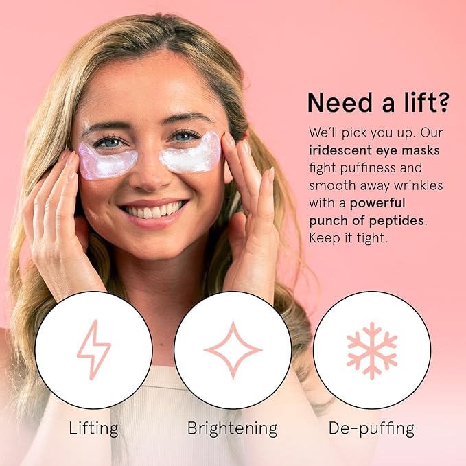 grace & stella Peptide Under Eye Patches with Niacinamide & Rice Extract - Firming Eye Masks for Dark Circles and Puffiness - Spa Gifts for Women - Vegan, Cruelty-Free (White, 48 Pairs)