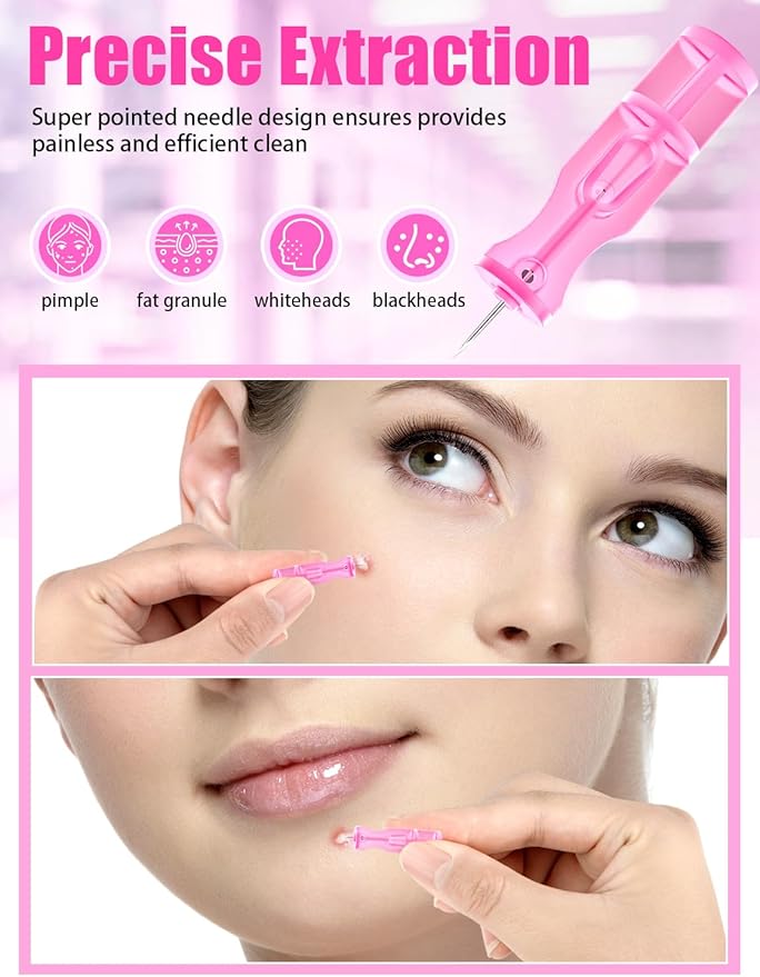 Lancets for Facial Extraction, 50 Pack Disposable Acne Needle Tools, Blackhead Removal Kit for Clear Skin