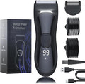 Body Hair Trimmer with Ceramic Blade - Manscaper Electric Razor for Men Women, Electric Shaver for Pubic Hair, Chest, Legs & Bikini, Waterproof & Rechargeable, Led Display