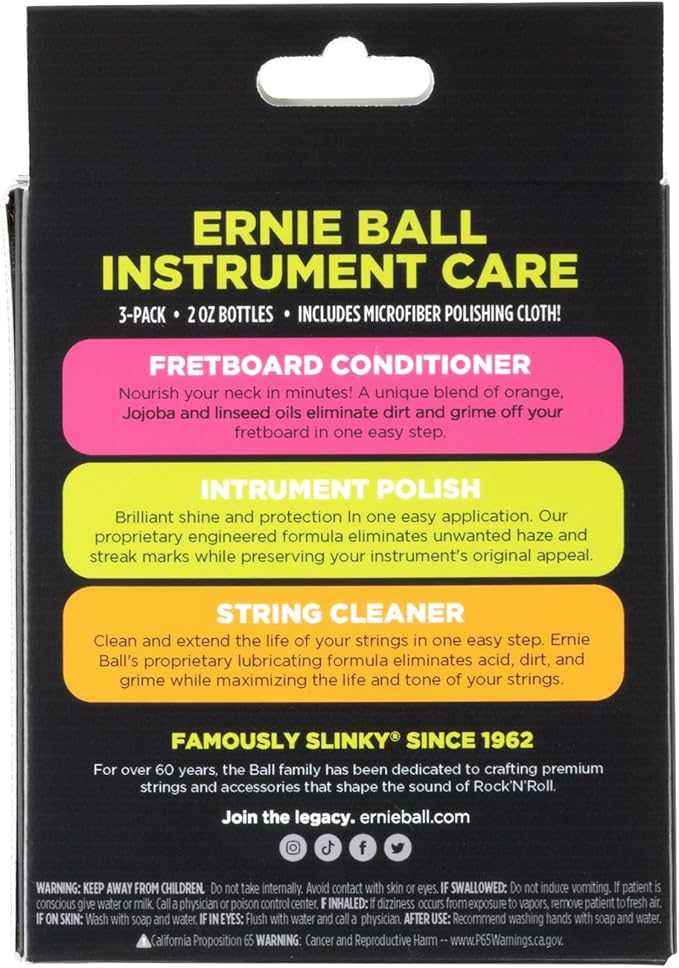 Ernie Ball Guitar Polish, Fretboard Conditioner, and String Cleaner with Polish Cloth