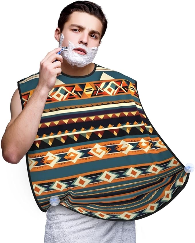 Ocean Fishes Print Beard Bib Shaving Apron, Beard Hair Trimming Cape Gift For Dad