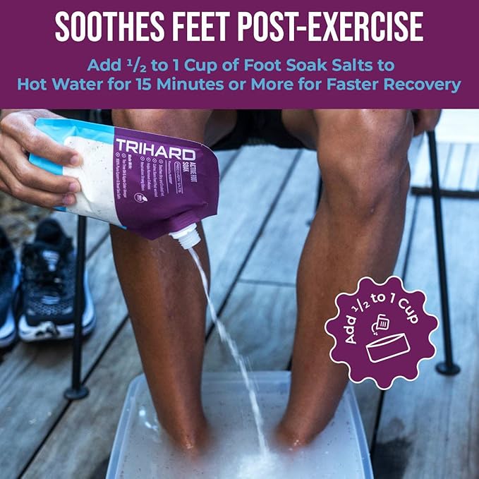 Active Foot Soak Salts – Epsom Salt with Tea Tree & Menthol, Pedicure Soak for Dry, Cracked Feet – Detox Soaking Salts for Relaxing Spa Treatment