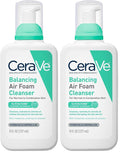 CeraVe Balancing Air Foam Face Wash,Foaming Facial Cleanser Combination Skin,8HR Oil Control,24HR Hydration,Fragrance-Free & Non-Comedogenic,With Glycolysine™ & 3 Essential Ceramides,8oz,(Pack of 2)