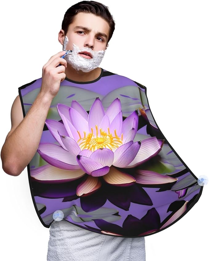 Rabbit Background Print Beard Bib Shaving Apron, Beard Hair Trimming Cape Gift For Dad