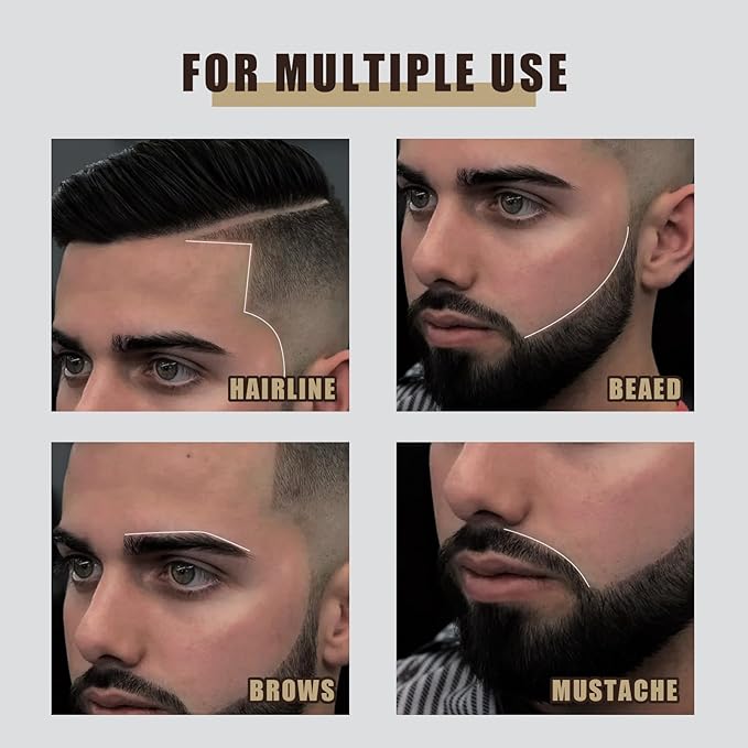 Noerrors 12Pcs Barber Pencil Set Magic Hairline Pencils for Lineup Beard Shaping Guide Pen with Sharpener Barber Chalk for Men Makeup Design White Black Dark Brown Light Brown