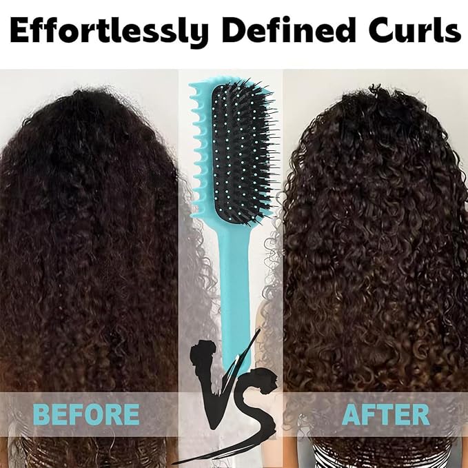 Curly Hair Brush, Volume Curl Defining Brush for Detangling Shaping and Styling Women's Curls, Reduce Pulling (Pink)