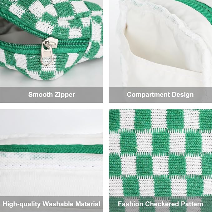 Sanitary Napkin Storage Bag, Menstrual Pad Zipper Bag Checkered Portable Period Bag Panty Liners, Tampon Storage Pouch for Women Ladies Daily Use Storage Purse Travel