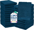 DAN RIVER 24 Pack Wash Cloths for Showering [12x12] - 100% Cotton Washcloths Premium Quality Flannel Face Cloths for Bathroom, Highly Absorbent and Soft Feel Wash Clothes, Blue Opal