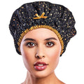 Reusable Shower & Bath Cap & Lined, Oversized Waterproof Shower Caps Large Designed for all Hair Lengths with PEVA Lining & Elastic Band Stretch Hem Hair Hat - Fashionista Starry Nights
