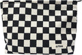 GUTGNK Women's Cosmetic Bag, Corduroy Checkerboard Travel Cosmetic Bag Small Cosmetic Bag Skin Care Cosmetic Changing Handy Bag Zipper Organizer
