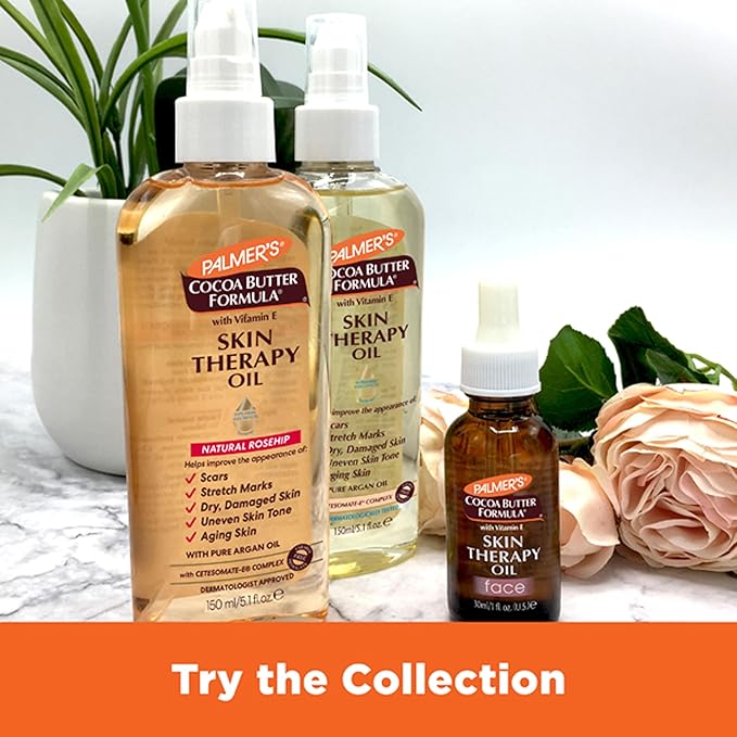 Palmer's Cocoa Butter Formula Skin Therapy Moisturizing Body Oil with Vitamin E, Rosehip Fragrance, 5.1 Ounces