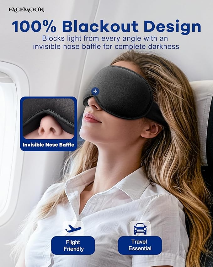 3D Weighted Cooling Gel Eye Mask for Sleeping, 6oz Gel-Weighted Sleep Mask, 100% Blackout, Gentle Pressure & Cold Relief for Migraine, Headache, Ice Cold Gel for Puffy Eyes, Eye Care, Women Men