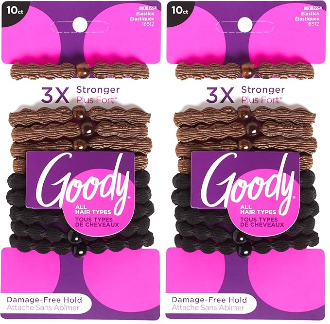 GOODY FOREVER ELASTICS 6MM 10CT BLK BROWN (Pack of 2)