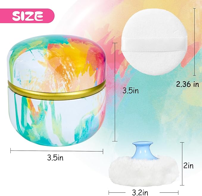 WEMEGA Body Powder Case with Powder Puff Powder Container Tea Box for Baby and Women Powder Puff and Powder Case for Travel (Dreamtime1)