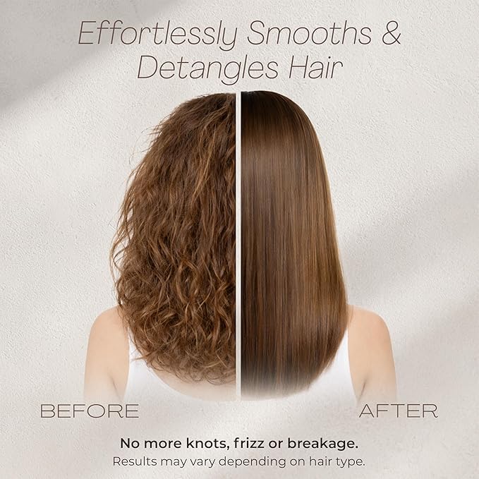 Wave Detangling Brush for Wet & Dry Hair, Dual Flexible Bristles, Anti-Breakage Hair Brush for Curly, Thick & Fine Hair, Women & Kids – Smoked Cocoa