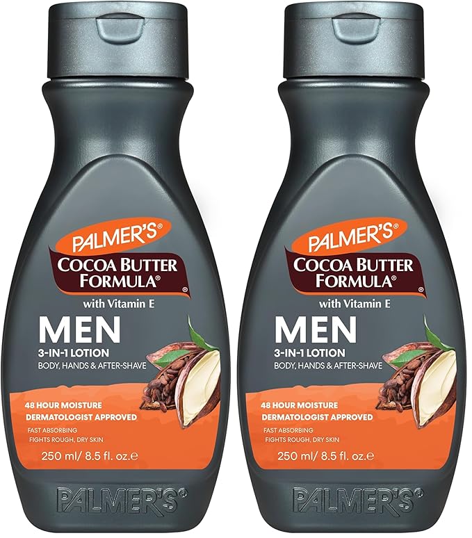 Palmer's Cocoa Butter Formula Men's 3-in-1 Fast Absorbing Face & Body Lotion, 8.5 oz. (Pack of 2)