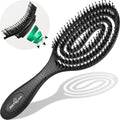 marQus Detangle Boar Brush Women and Men, Exclusive Ultra-soft bending Bristles and Body - Glide Through Tangles With Ease For All Hair Types - Women, Men, Wet And Dry Hair, 1pcs Black Brush
