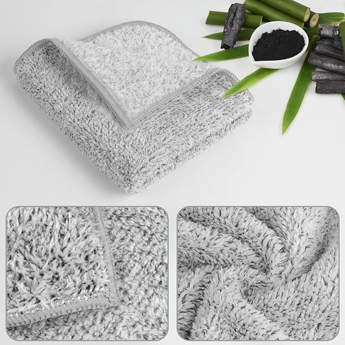 SINLAND Microfiber Face Cloths Highly Absorbent Washcloths Soft Feel Fingertip Towels Multi-Purpose Wash Cloths for Bathroom, Gym, Hotel, Spa and Kitchen, 12Inch x 12Inch