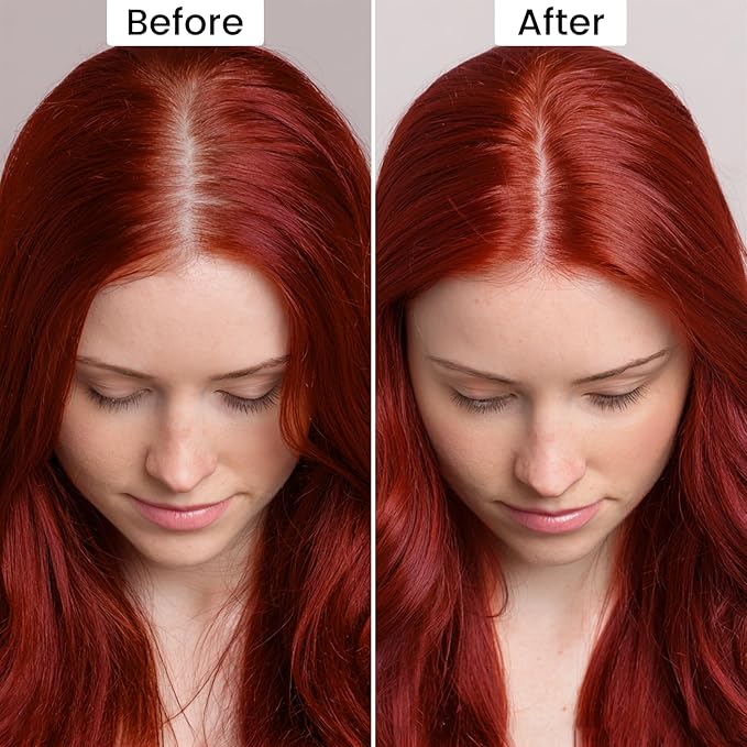 VOLLUCK Root Touch up Powder, Instant Hairline Powder for Thinning Areas and Gray Hair Coverage, Natural and Non-greasy Root Cover up for Women and Men (Red, 0.35 Ounce)