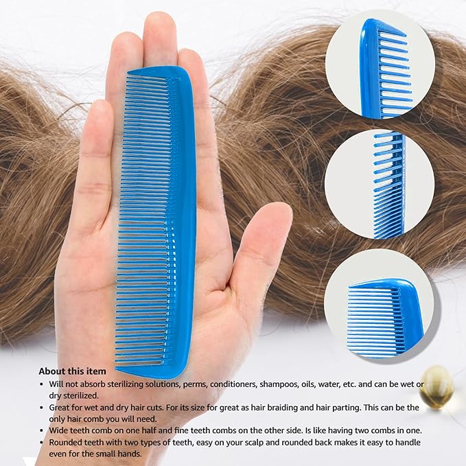Soft 'N Style Hair Care 4-Pack Comb - Not Breakable - mens comb/fine tooth comb/peines para cabello