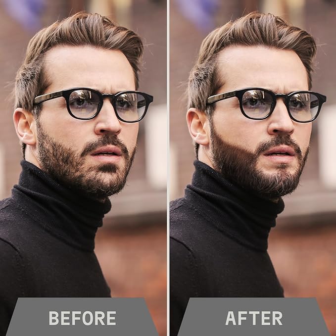 Striking Viking Beard Filler Pencil - Pack of 2, Medium Black, 4-Tip - Gap Contouring with Beard Shaper - Sweatproof Waterproof Touch-Ups with Barber Brush - Comb for Men & Mustache Brush Kit