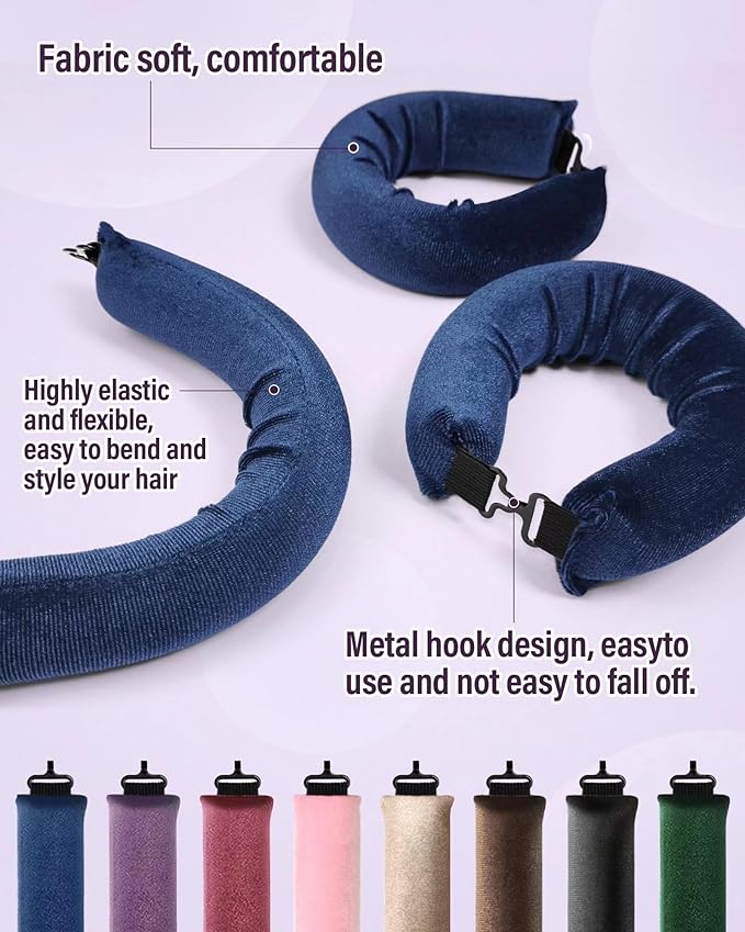 Heatless Hair Curler Overnight Curls-3 Pcs No Heat Curling Blowout Rod to Sleep In,Hair Rollers with Satin Scarf