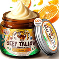 Beef Tallow for Skin - Moisturizer Cream - 100% Grass Fed - Whipped Beef Tallow - Manuka Honey - Organic Jojoba Oil, Shea Butter - Supports Eczema, Rosacea - USA - Citrus Breeze - 4 oz
