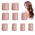 9 pcs Thermal Hair Rollers,Ceramic Thermal Hair Rollers Hair Curlers for Blowout Look Long Hair Volume,Jumbo Self Grip Rollers Hair Curlers for Long Short Hair for Women(Pink)