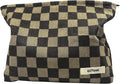 GUTGNK Women's Cosmetic Bag, Corduroy Checkerboard Travel Cosmetic Bag Small Cosmetic Bag Skin Care Cosmetic Changing Handy Bag Zipper Organizer