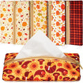 Sherr 5 Pieces Tissues Purse Pocket Tissue Holder Reusable Travel Tissue Pouch Fabric Zipper Enclosed Small Size Leaves Pattern Tissue Holder for Purse Coins for Fall, 5.25 x 3 Inches (Autumn Style)