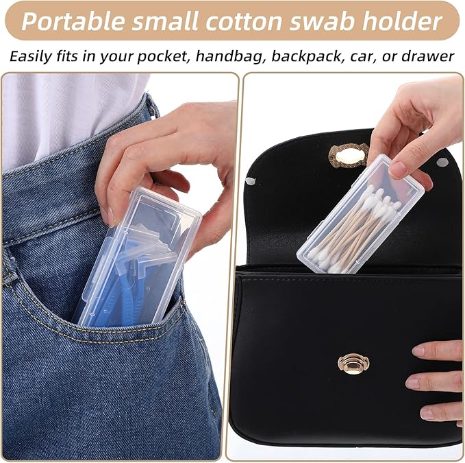 3PCS Floss Pick Holder Cotton Swab Holder Cotton Pad Holders Dental Floss Holders with Lid for Travel Cottons Buds Flosss Small Items
