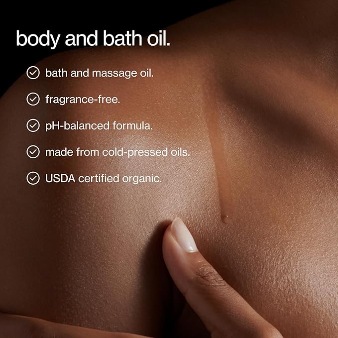 Maude Oil No. 0 - Hydrating Organic Massage + Body Oil - Skin Moisturizer with Jojoba, Coconut + Castor Oil - Rich in Vitamin B + Vitamin E - Relaxing Self Care Gifts (4 fl oz)