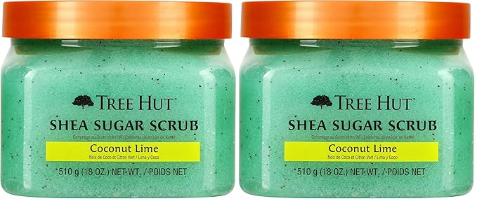 Tree Hut Shea Sugar Body Scrub Coconut Lime 18 oz,(Pack of 2)