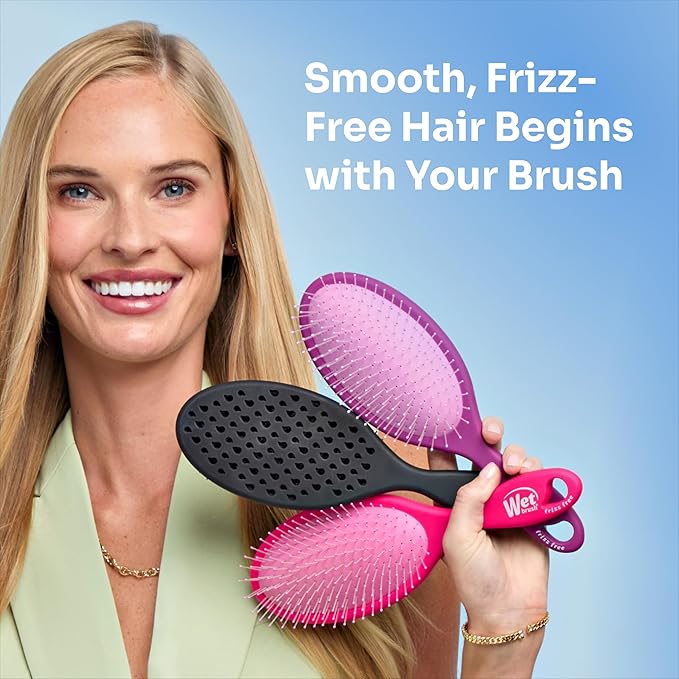 Wet Brush Frizz-Free Detangler Brush with Ionic Technology, Black, Provides Frizz Control, Reduces Static, and Smooths All Hair Types, Best for Dry Hair, Made for Women, Men & Kids