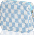 Sanitary Napkin Storage Bag, Menstrual Pad Zipper Bag Checkered Portable Period Bag Panty Liners, Tampon Storage Pouch for Women Ladies Daily Use Storage Purse Travel