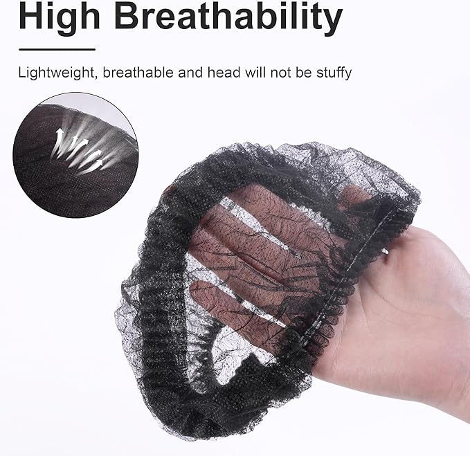TaShow 120 Pcs Disposable Bouffant Caps, 21 Inches Hair Nets for Women and Men, Polypropylene Non-Woven Hair Nets