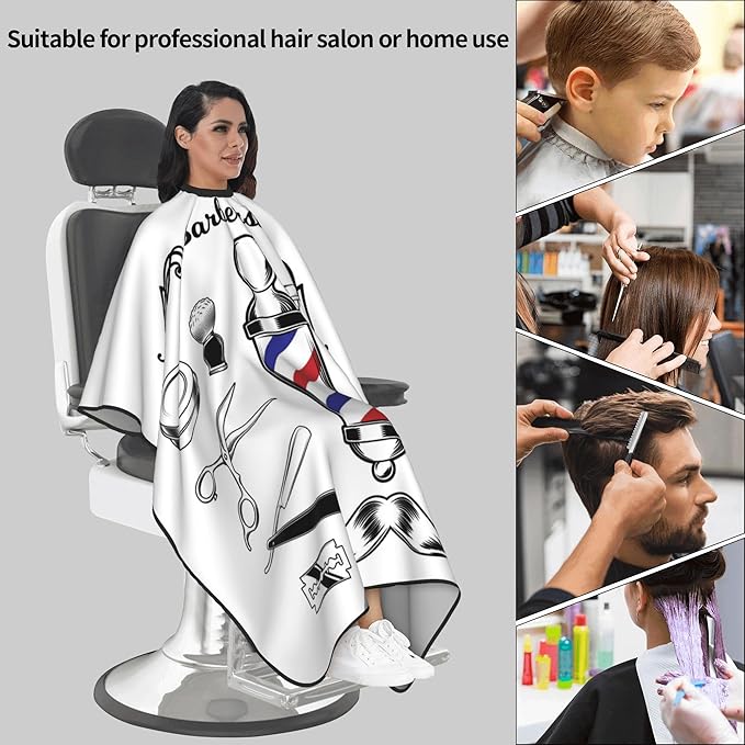 Adult Barber Cape, Professional Salon Haircut Capes, Haircut Kit Hairdressing Apron for Home Salon Barbershop