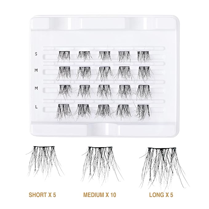 i•ENVY Extended Real Mink Lash Clusters Lashes DIY Salon Lash Extension Apply Underneath Natural Lashes for Perfect Lash Extension Effect, False Eyelashes Reusable