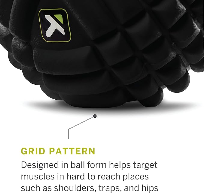 TRIGGERPOINT Performance Grid X Massage Ball for Deep Tissue Massage and Exercise Recovery, Black