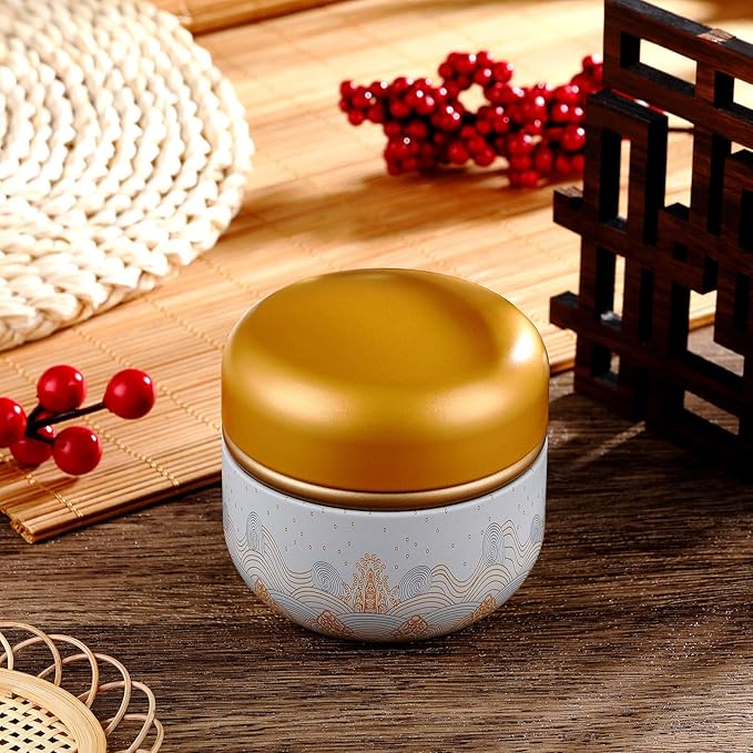 Body Powder Powder Case with Powder Puff Powder Container Tea Canister for Baby and Adult Body Talcum Powder Tea Box (Yellow Sea)