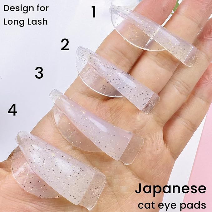 Lash Lift Shields C Curl 4 Size Lifting Pad Rapid Lifting Eyelash Shield Shiny Perm Rods Make Cat Eye Curl Flexible Pads Extreme Rod 100 Use Elastic Lami Perming Roller Big Pad For Long Eyelashes