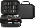 MOSLA Hard Barber Accessories Case for Hair Clippers, Mens Hair Cutting Barber Supplies Holder Organizer Storage Bag for Hair Cutting, Guard Grooming Kit (PU Black)