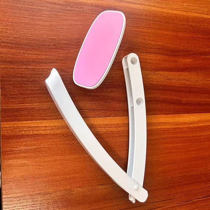 Daily Lotion Applicator for Back and Body - Self Tanner and Sunscreen Applicators for Lotion and Tanning Oils Smooth EVA Pad and Foldable Curved Handle,Easy to Carry (Pink)
