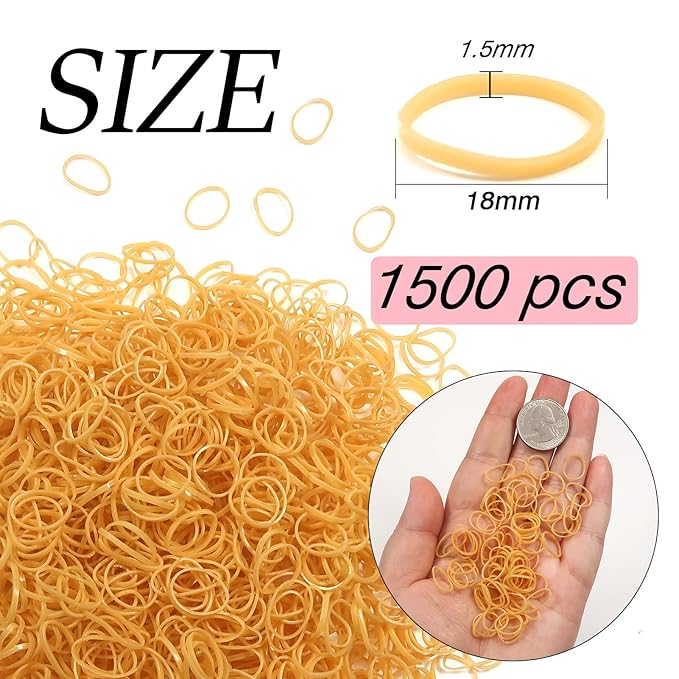 Yellow Elastics Hair Bands 1500pcs Mini Rubber Hairband Soften 18mm Ponytail Holders Hairiness Ties No Damaged Accessories for Women Braids