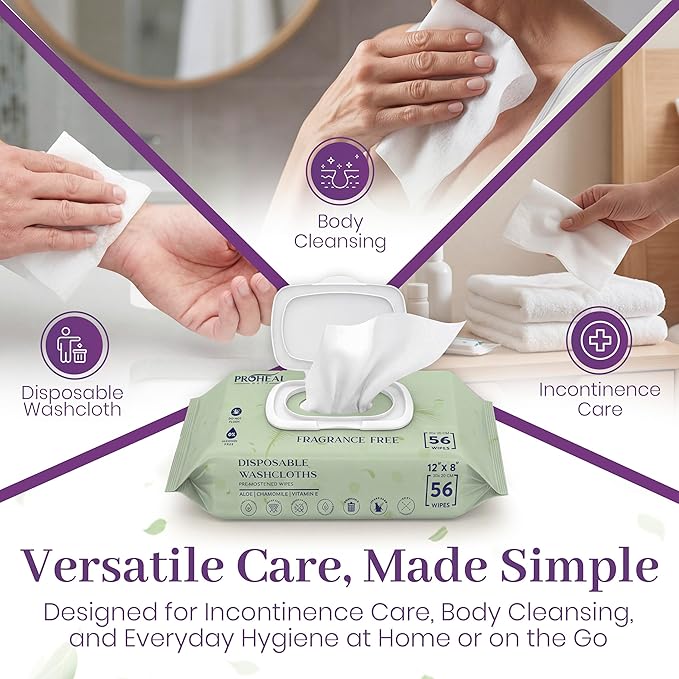 X Large Wet Wipes for Adults - 2 Packs of 56 [112 Count] Disposable Incontinence Wipes, 12" x 8" Adult Wipes for Elderly - Personal Body Wipes for Women and Men, Pre Moistened Adult Washcloths