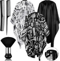 SATINIOR 6 Pcs Professional Salon Barber Capes Waterproof Hair Cutting Capes with Neck Duster and Combs Brush with Adjustable Snap Closure for Women Men Hair Stylist Salon Barbershop Hairdressing